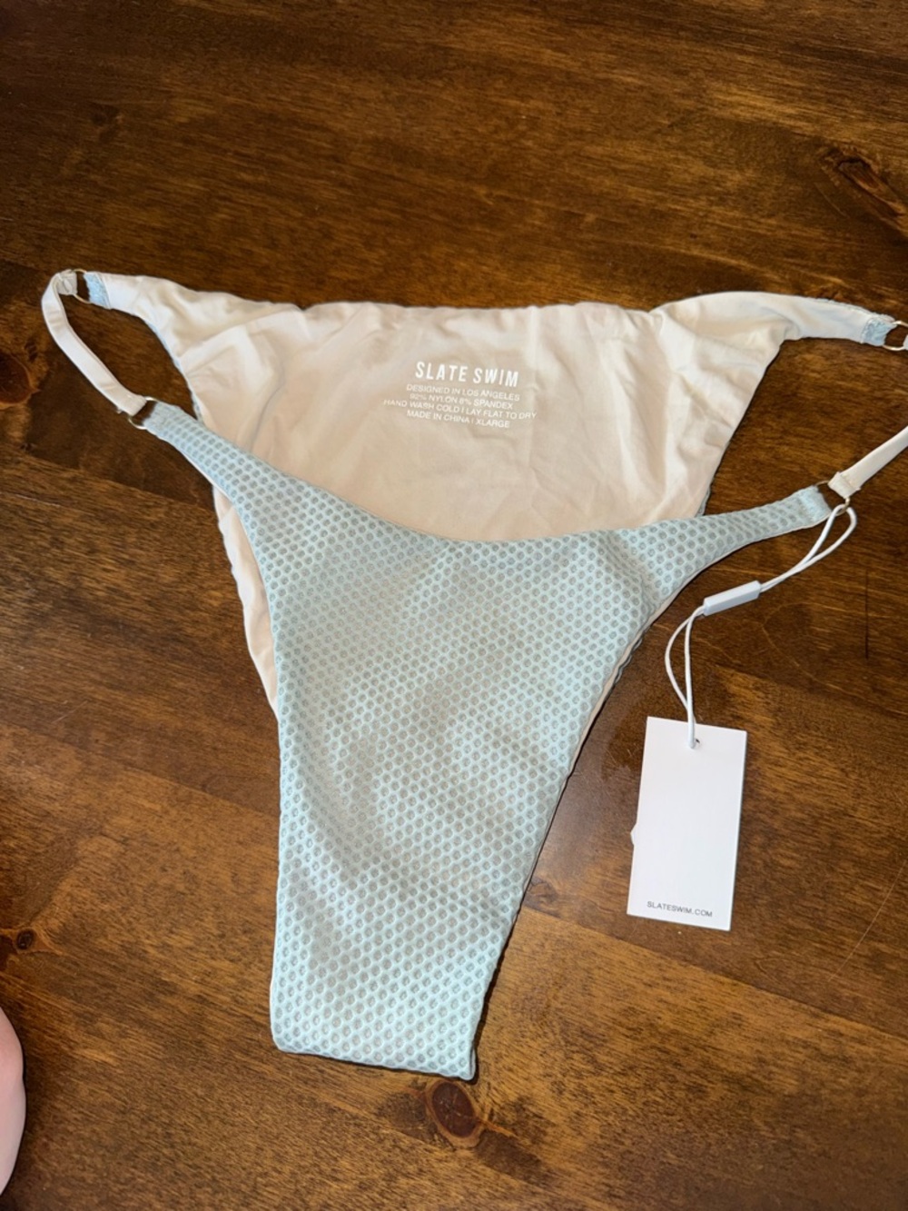 Slate Swim Women's Textured Light Blue Bikini Bottom